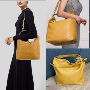 Gucci💛Icon Bit Leather Hobo Shoulder Bag Mustard